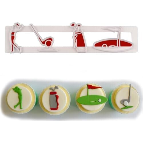 Play Golf Cookie Cutter Plastic Biscuit Cut Mold Baking Fruit Cut Cake Mold Embossing Printing Die