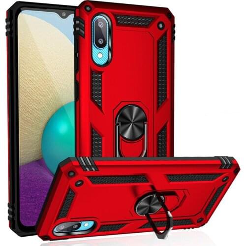 Heavy Duty Rugged Cover Ring Bracket Magnetic Holder Shockproof Kickstand case For Samsung Galaxy A02 / Galaxy M02 Cover