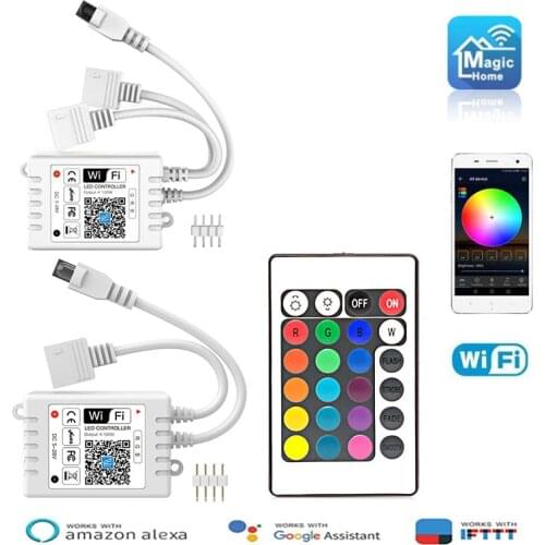 Magic Home RGB Tape 5050 Led Wifi Controller Bluetooth WiFi LED Controller led strip DC5V 12V 24V IR Remote Control Alexa Google