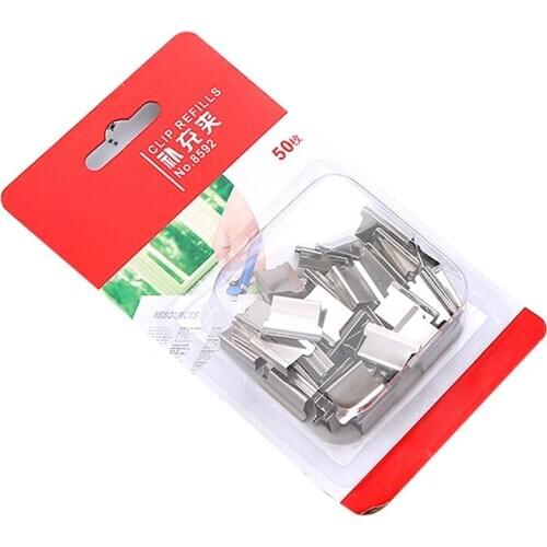 Push Clip Device Portable Handheld Paper Fast Clam Clip Dispenser Metal Refill Clips for School Office Student UY8