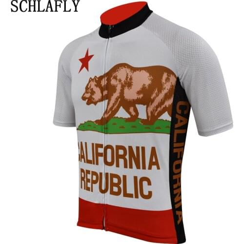 California Republic cycling jersey short sleeve red white summer bike wear jersey road jersey clothing bicycle clothes schlafly
