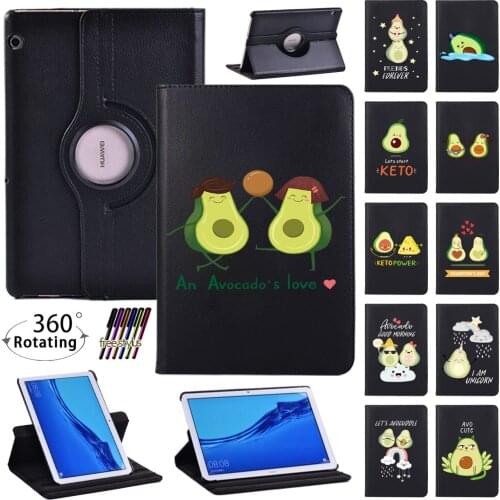 360 Rotating Case for Huawei MediaPad T3 10 9.6"/MediaPad T5 10 10.1" Tablet Leather with Magnet Automatic Sleep Wake Cover