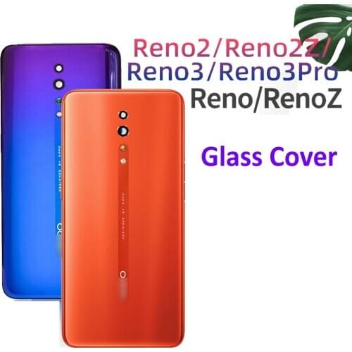 TOP Quality Battery Glass Panel Back Cover Housing Door Rear Case For OPPO RENO RENOZ RENO2 RENO2Z RENO 10x ZOOM + Adhesive tape