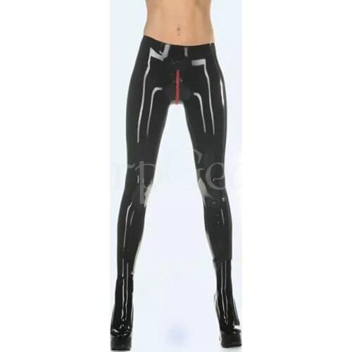 Latex Rubber Gummi Socks Leggings 0.40mm Pants Jeans Trousers w Croth Zipper Catsuit Suit