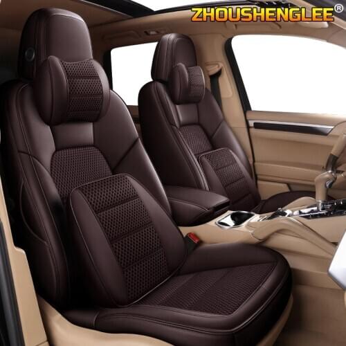 ZHOUSHENGLEE Custom leather car seat cover For subaru forester impreza xv outback Automobiles Seat Covers car seats