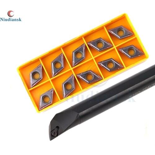 10pcs DCMT11T3 Carbide Inserts CNC Lathe Tool 1pc S16Q-SDXCR11 Internal Turning Tool Holder S20R-SDXCR11 S25S-SDXCR11 SDXCL Suit