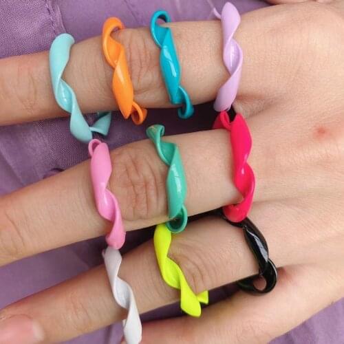 10PCS, New Fashion Gold Color Twist Wedding Engagement Ring for Wowen Girls Gift Rings