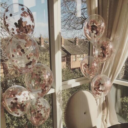 10pcs Confetti Balloon Champagne Gold Silver 12 Inch Transparent Latex Balloon Wedding Birthday Oarty Decor Supply Baby Shower