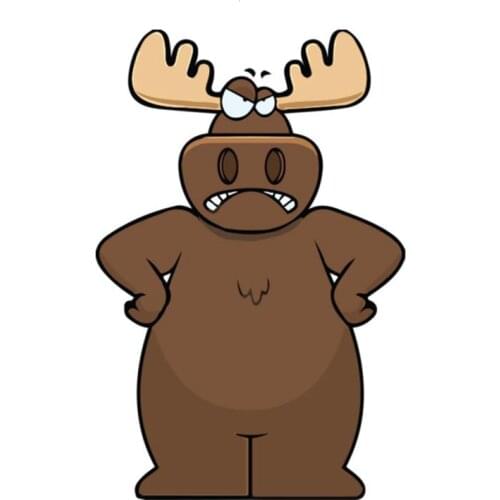 B0597# 13CM 17CM Self-Adhesive Decal Angry Moose Car Sticker Waterproof Auto Decors on Bumper Rear Window
