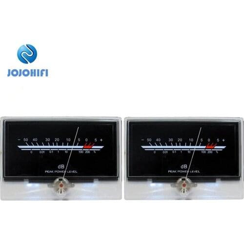 2pcs P-134 After Stage VU Meter Golden Voice Audio Level Power Discharge Flat Table Audio Level DB Headlight with Backlight