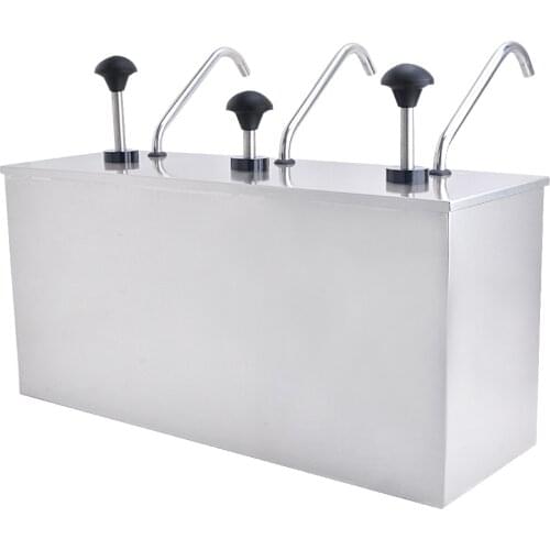 3 Bucket Sauce Dispenser Pump Squeeze Condiment Dispensing Stainless Steel
