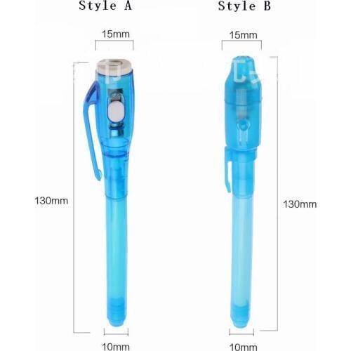 500pcs Creative Stationery LED Highlighter Pen Magic 2 In 1 UV Black Light Combo School Office Drawing Invisible Ink Pen Random