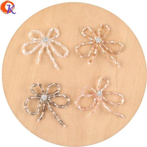 Cordial Design 30Pcs 46*48MM Jewelry Accessories/DIY Making/Hand Made/Bowknot Shape/Earring Findings/Crystal Charms/Decoration