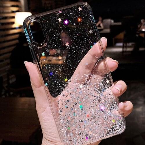 WUJUNZE Glitter Bling Sequins Case For iphone 11 12 8 7 Plus 6 6s Clear Soft TPU Fundas For iphone 11 Pro X XR XS Max Back Cover