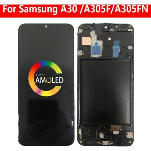 For SAMSUNG Galaxy A30 2019 LCD With Frame A305 Display SM-A305F/DS A305FN A305GT LCD Screen Touch Display Digitizer Assembly
