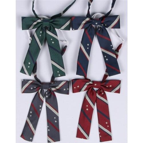 Jk Bow Tie Uniform Accessories Japanese High School Girls Neck Rope Butterfly Knot Cravat Embroidery Pentagram Bowknot 4 Colors