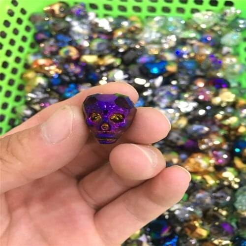 Electroplated crystal skull, multi-color skull mini DIY jewelry