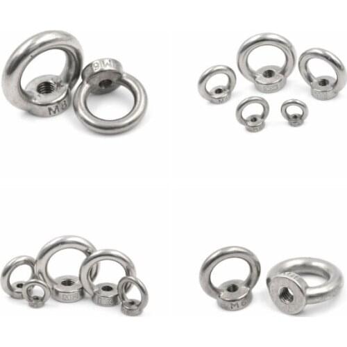 Lifting Eye Nut M5 / M6 / M8 / M10 / M12 304 Stainless Steel Eye Nut Ring Nut Thread Loop Hole For Cable Rope Lifting