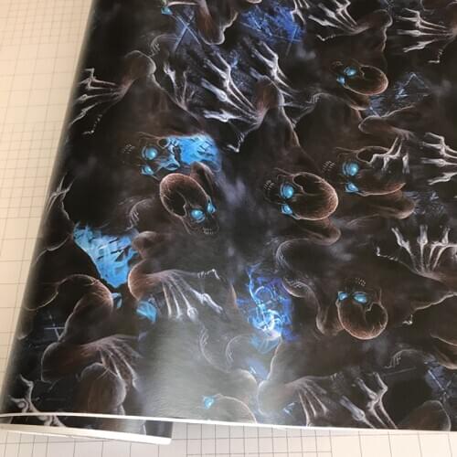 Graffiti Blue Skull Sticker Bomb Film Vinyl Car Wrap Sheet DIY Motorbike Car Skateboard Scooter Stickers Decals