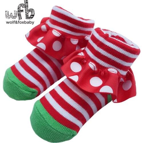 Retail 0-1 years baby webbing lace flooring socks striped jacquard girl cotton spring fall autumn winter