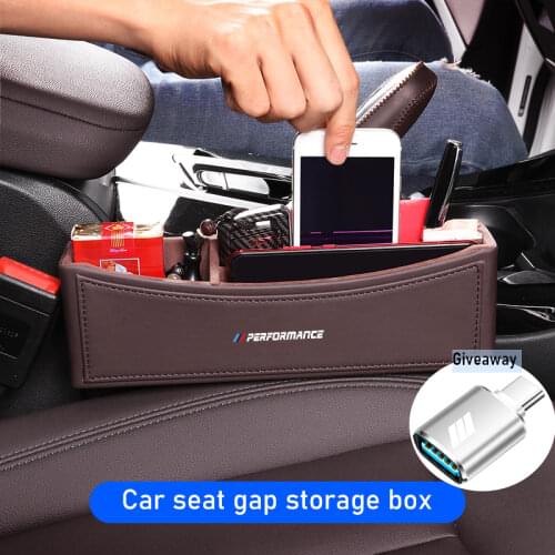 Microfiber Leather Car Seat Gap Storage Box for BMW 1 2 4 5 Series F30 F10 F20 G30 E60 G38 Gear Shift Side Organizer Accessories