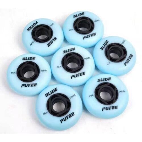 SEBA Puyee Slide Inline Skate Wheels Fluorescence 90A For Sliding Roller Skating Wheel 72 76 80mm 8pcs/set Luminous Patines Tire