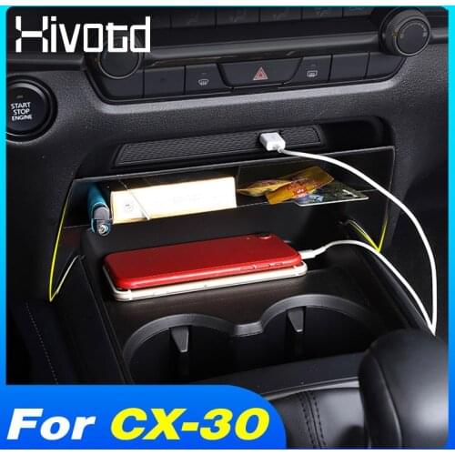 Hivotd Center Console Storage Box Container Car Modification Organizer Interior Accessories Tray For Mazda CX-30 CX30 2020 2021