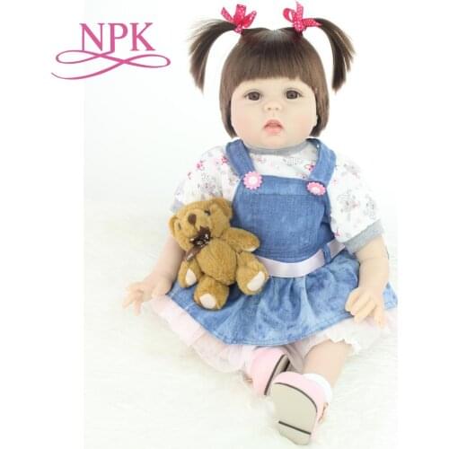 NPK 55cm Silicone Vinyl Reborn Baby Doll Lifelike Newborn Baby Doll Best Gift to Kid/Child/Baby Girls Christmas brinquedos