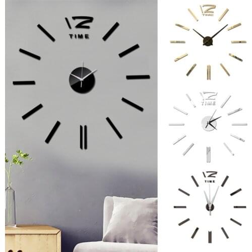 Hotsale Antique Mini DIY Mirror Surface Clock Sticker Mute Wall Clock 3D Wall Watch Living Room Home Office Decor Christmas Gift