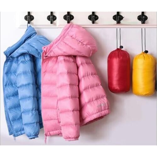 Hot Ultra Light Duck Down Jackets Child 2020 New Hooded Winter Coat Long Sleeve Warm Slim Plus Size Jacket Jaqueta Feminina