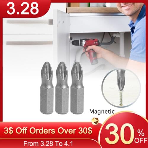 25mm Magnetic Anti Slip Long Reach Electric Screwdriver Bits Hex Shank Precision PH2 Cross Head Power Tools