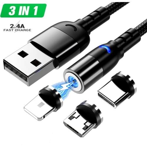 2.4A Magnetic Micro USB Cable Type C Wire For iPhone 11 Xiaomi Mobile Phone Accessory Fast Charging USB-C Cord Magnet Cables