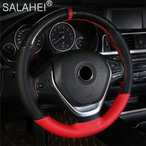 Crystal Carbon Fiber Fashion Sports Hand Stitch Car Steering Wheel Cover Soft Universal Car-styling Auto Accessories