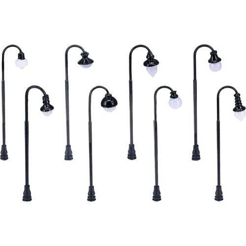 Set of 10 Model Train Railway Street Light 3V Diorama Building Architecture Model Miniatures Landscape LED Lamp