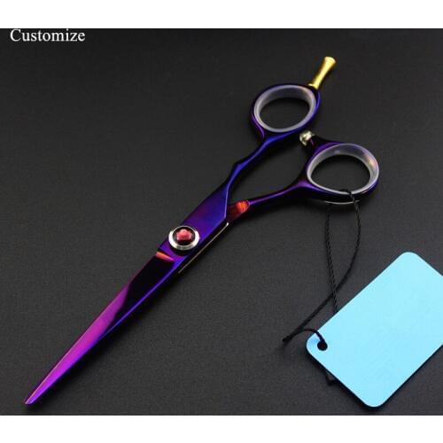 Customize logo japan 6 '' voilet hair salon scissors set hair cutting barber makas haircut Thinning shears hairdressing scissors