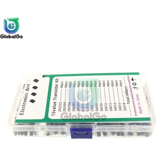600PCS 15 Values TO-92 Transistor kit box set BC327 BC337 BC517 BC547 BC548 BC549 BC550 BC556 BC557 BC558 diode