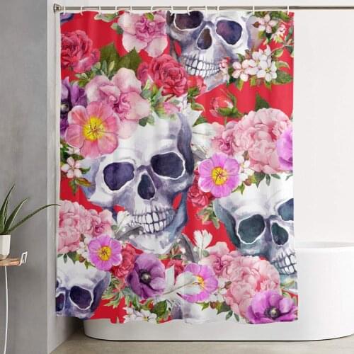 Skull 3D Print Nordic Style Shower Curtain Set HookHome Decoration Bathroom Waterproof Customized Dropshipping Polyester