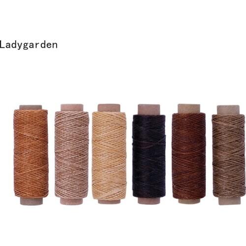 3PCS High Quality Coffee Durable 50 Meters 1mm 150D Leather Waxed Thread Cord for DIY Handicraft Tool Hand Stitching Thread