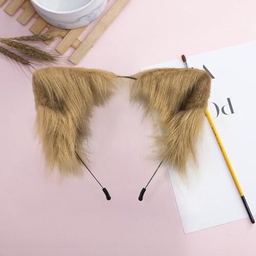 New Hand Made Work Wolf Wolves Cat Fox Ears Hairhoop Headband Headwear Tail Set for Lolita Cosplay Costume Hair Accessories