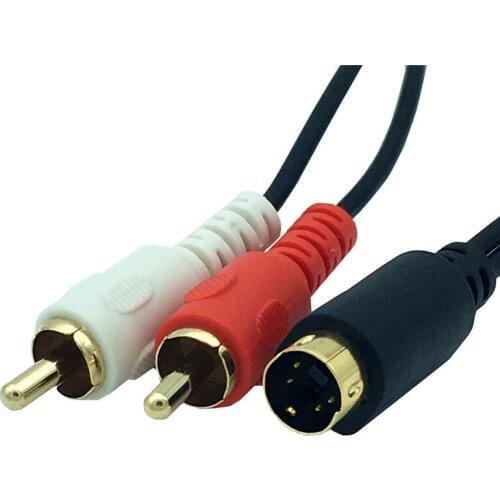 S-Video 4pin to 2-RCA Audio Cables Combo 4 Pin SVideo Male Cord, Gold Plated 0.25m 1.5m