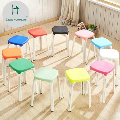 Louis Fashion Plastic Stool Thickens Adult Family Table High Fashion Creative Small Chair Modern Simple Living Room