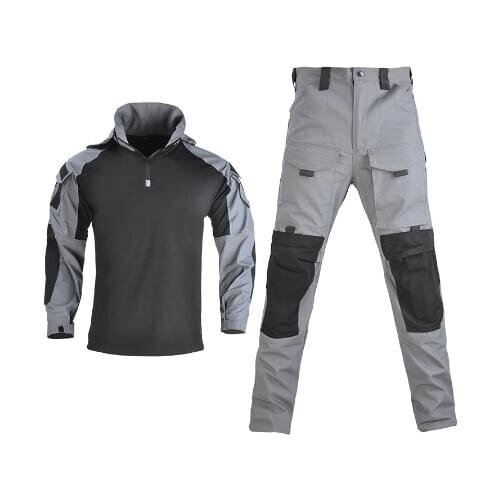 Tactical Camouflage Military Uniform Tactical Suit Army Clothes Military Combat Shirt+Cargo Pants with 4 Pads