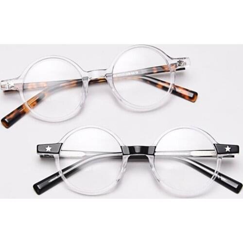 Veshion Acetate Plate Glasses Frames Retro Round Men Women Optical Fashion Computer Glasses