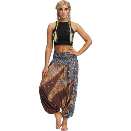 Female Harem Pants Oversized Loose Sarouel Boho Chic Print Casual Dance Sports Trousers Women Wide Leg Pants