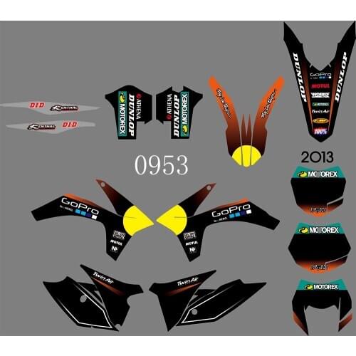 0953 Motorcycle Team Graphic & Backgrounds Decal Sticker Kits for KTM EXC 2012 2013 XC 2011