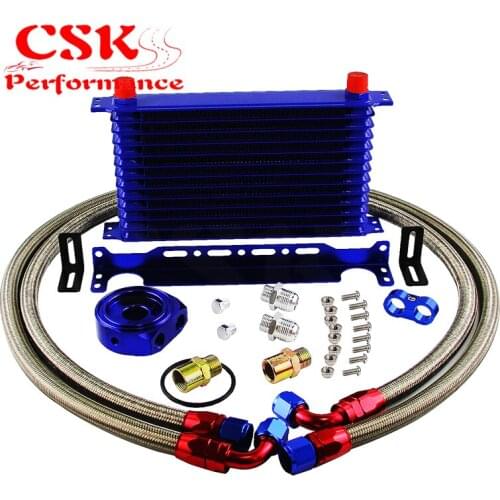 13 ROW AN10 UNIVERSAL ENGINE TRANSMISSION OIL COOLER+FILTER ADAPTER KIT