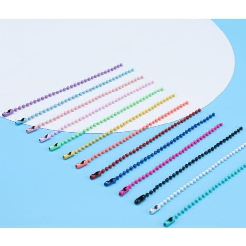 20pcs/lot Colorful Ball Bead Chains 2.4mm Dolls Label Hand Tag Connector Link Chain for DIY Key Chain Jewelry Making Accessories