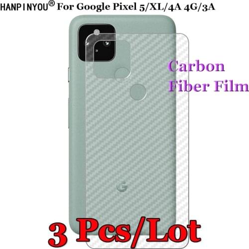 3 Pcs/Lot For Google Pixel 3A G020A G020E 3D Non-slip Carbon Fiber Back Film Screen Protector Protective Sticker (Not Glass)