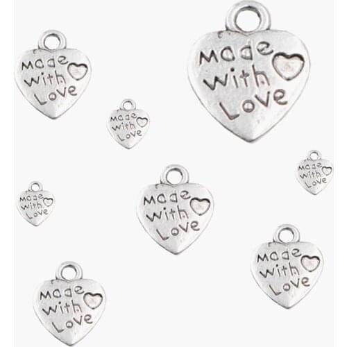 30pcslot DIY Accessories Jewelry Making Wholesale Lovely Heart Pendant Beads 10mm Tibetan Silver-color Spacer Finding Craft A862
