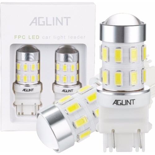 AGLINT 2PCS 3156 3056 3157KX 4157 3457 4157NAK 3757 T25 Wedge Car LED Reverse Blinker Brake Tail Lights Xenon White 12 24V